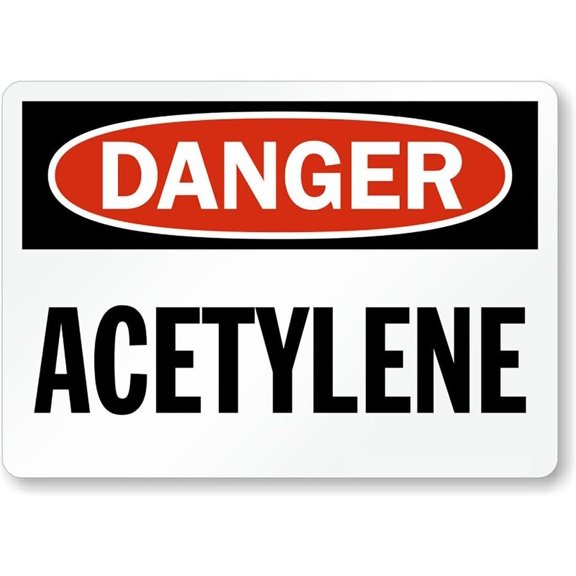 Acetylene Danger Weatherproof Metal Aluminum Sign Size: 8 x 12 Inch