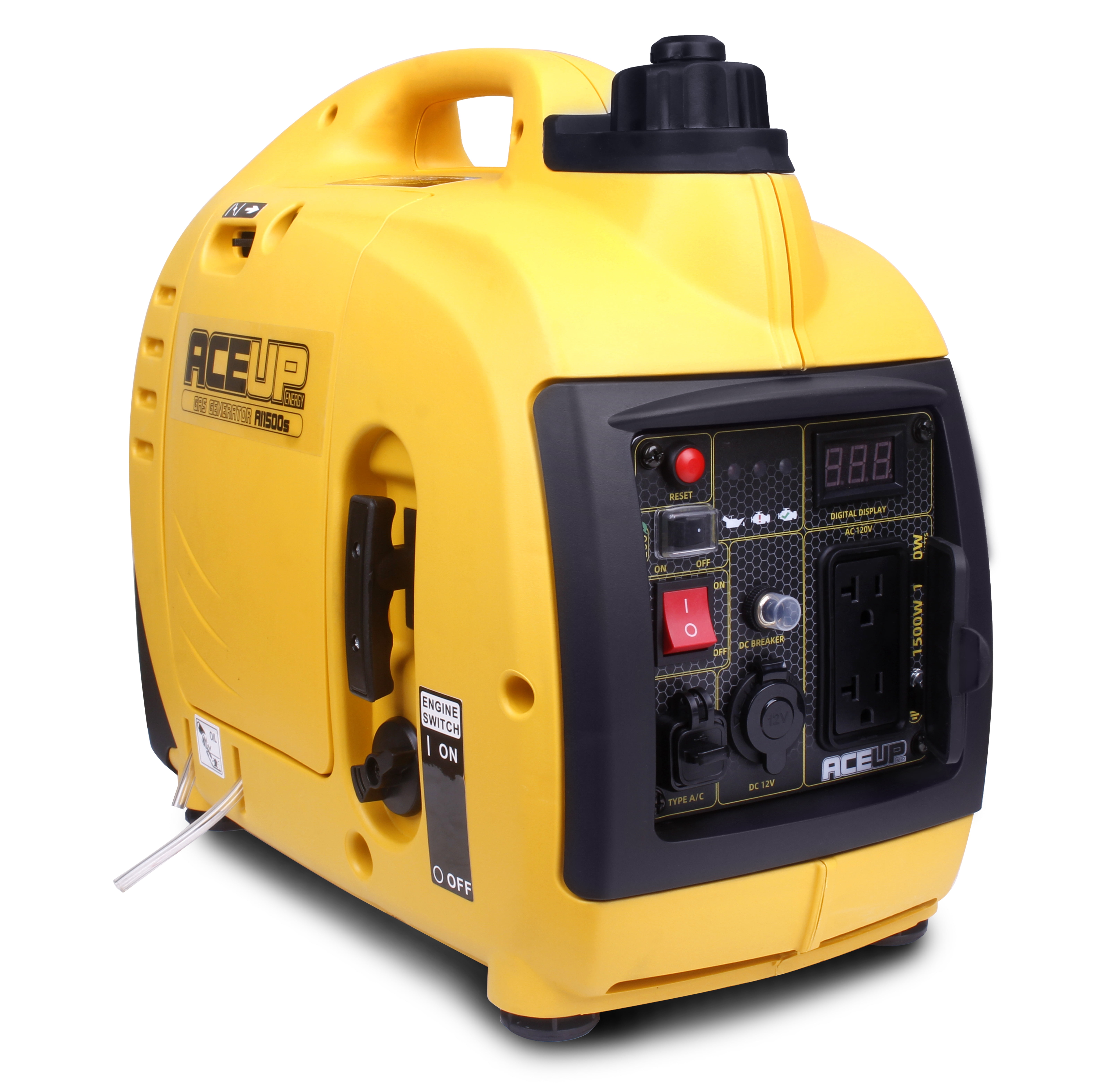 Aceup Energy 1500W Gasoline Inverter Generator, Pull Cord Start, Super Quiet, EPA Compliant, Lightweight, 1000W RV Ready