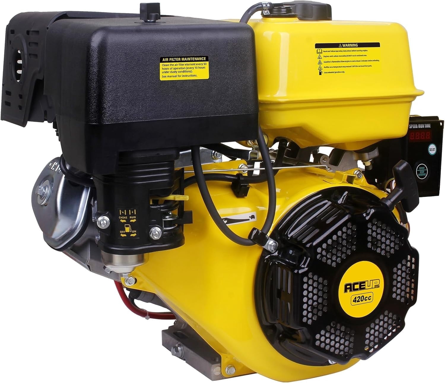 Aceup Energy  15HP 420cc Gas Engine Horizontal Shaft, 4 Stroke OHV Gas Motor with Electric Start