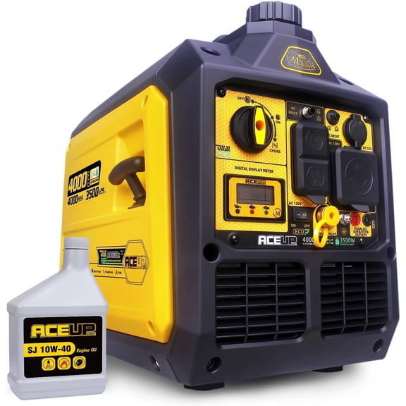 Aceup Energy 4000W Peak Portable Dual Fuel Inverter Generator, 3200W Running Watts, 149cc Engine for Home and RV