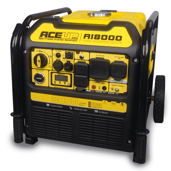 Aceup Energy 8000W Gasoline Pull Cord Start Inverter Generator, RV-Ready for Home Use, Emergency
