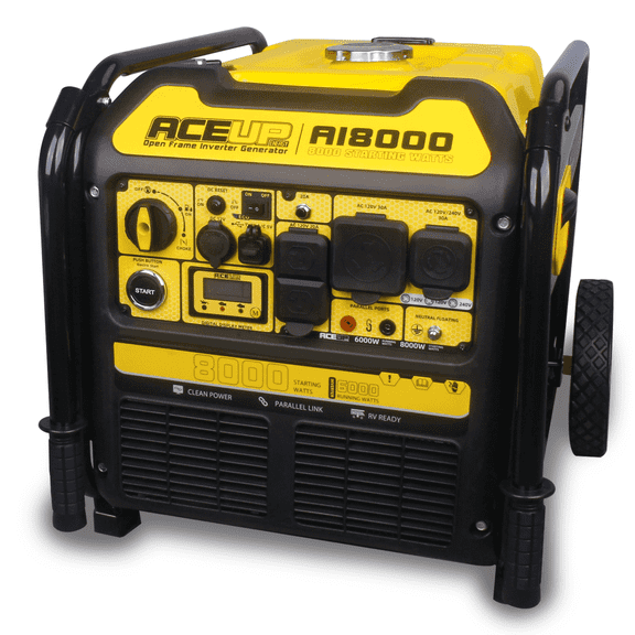 Aceup Energy 8000W Gasoline Pull Cord Start Inverter Generator, RV-Ready for Home Use, Emergency