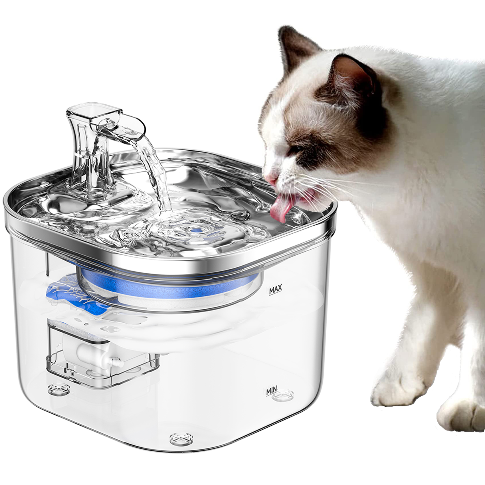 Pet Fountain,Cat Water Fountain, Automatic Water Dispenser for Cats and