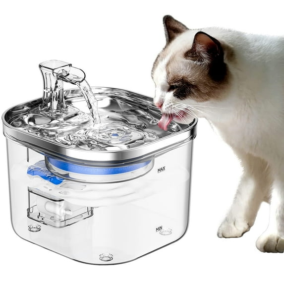 Aceur Cat Water Fountain,67oz/2L Automatic Pet Fountain with Replacement Filters, Easy to See Water Level