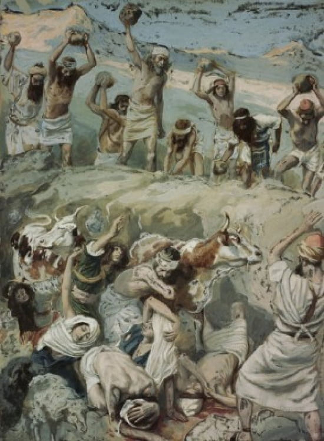 Achan and his Family Stoned to Death James J Tissot (1836-1902French) Jewish Museum New York Canvas Art - James Tissot (18 x 24)