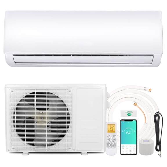 Achazel 12000 BTU Mini Split Air Conditioner Heater Ductless AC Unit Wifi Enabled Inverter Wall Mounted Energy Saving Cools Up To 750 Sq. Ft 115V 19 SEER2 Remote Control Heat Pump & Installation Kit