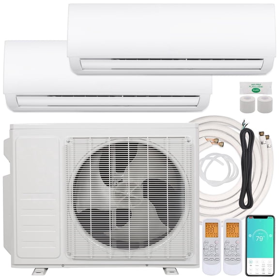 Achazel 28000 BTU Mini Split Air Conditioner Wifi Enabled Heat Pump Ductless Multi-Zone Series Cools Up to 1500 Sq.ft 230V 20 SEER2 Remote Control
