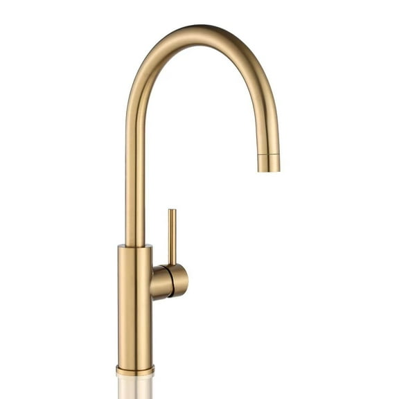 Achelous Single Handle Kitchen Bar Sink Faucet, Brushed Gold Wet Bar Sink Faucet Stainless Steel Single Hole, 360 Swivel Tap for Farmhouse RV Camper Outdoor Utility Bathroom