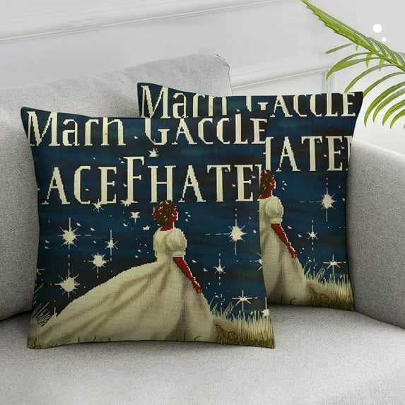 Acheng 4th of July Throw Pillow Cover, God Shed His Grace on Thee Patriotic Pillows Independence Memorial Day Cushion Case for Sofa Couch,Set of 2 White