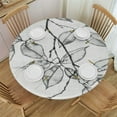 thumbnail image 1 of Acheng Abstract Black and White Gray Plant Leaves Outline Lines Modern Minimalist Round Tablecloth 42-46, 1 of 8