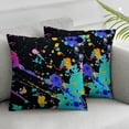 thumbnail image 1 of Acheng Abstract Color Dark Throw Pillow Covers,Colorful Paint Splatters Art Modern Cushion Cover Digital Blended Hidden Zipper Decorative Pillowcases for Bedroom Lumbar ,Set of 2 White, 1 of 6