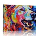 thumbnail image 1 of Acheng Abstract Grizzly Bear Canvas Wall Art Home &amp; Cabin Decor | Unique, Modern, Colorful Grizzly Brown Bear Canvas Picture Wall Art Decor For Home, Cabin, Nursery, Kids Room, Play Room,  16x12in, 1 of 6