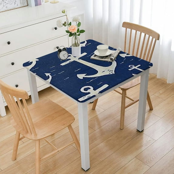Acheng Anchor Pattern Symbolism Square Tablecloth 100% Polyester Fiber 46*46