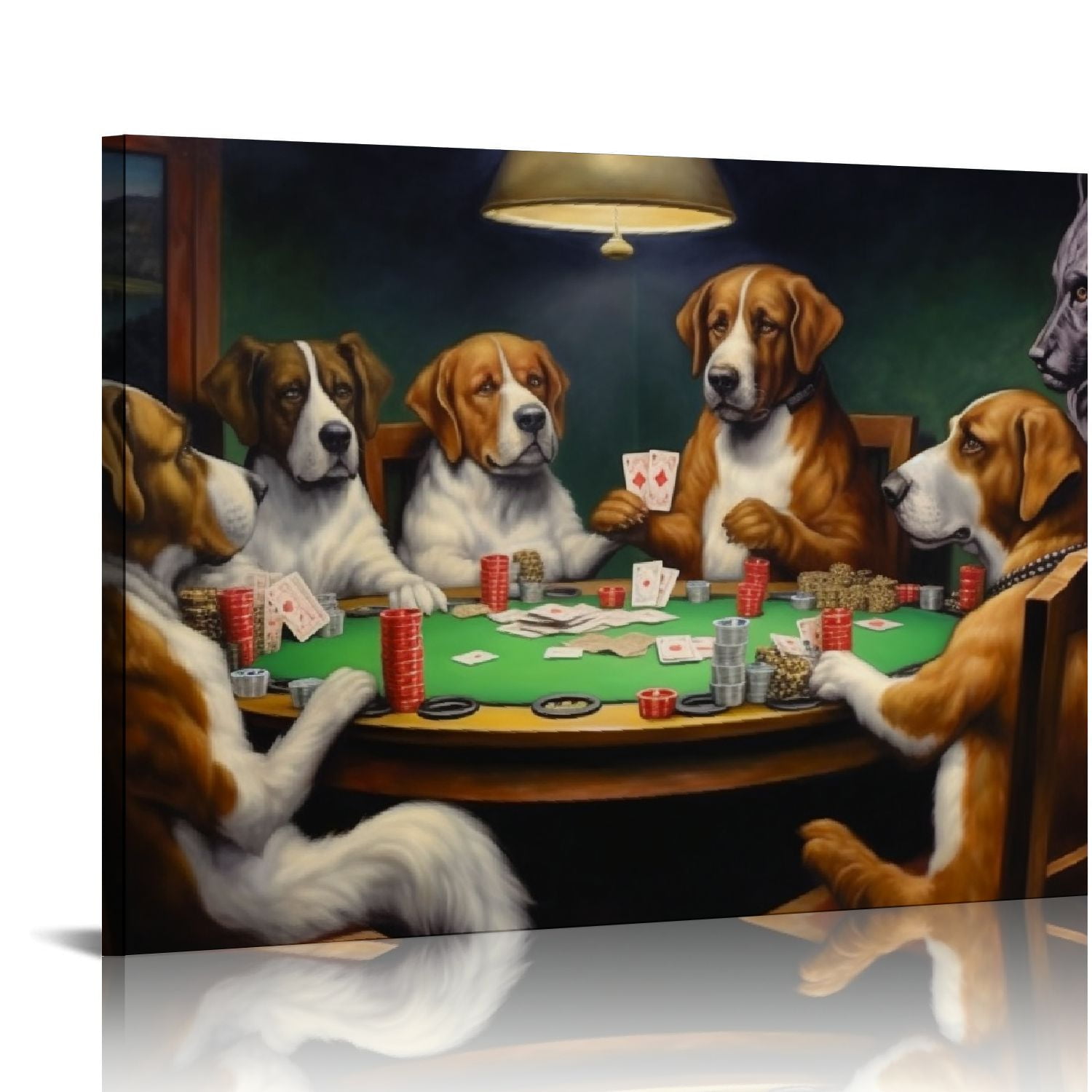 Dogs Playing Poker Poster, Poker Poster For Poker Player, Poker Canvas Wall Art for Game Room Decor main image 1