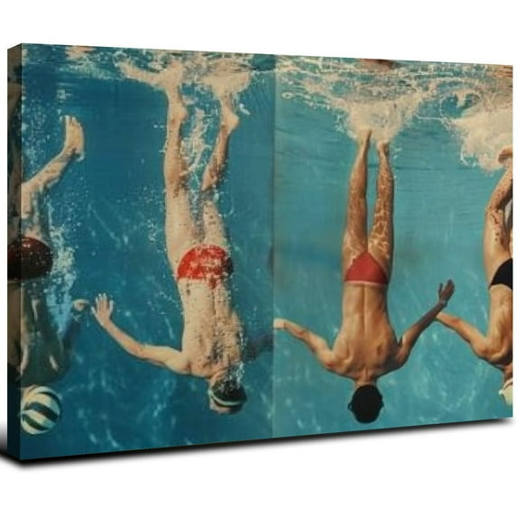Acheng Art Prints Sports Poster Women Swimming Posters Motivational Posters Sports Poster Canvas Wall Art Prints for Wall Decor Room Decor Bedroom Decor Gifts Posters-style 16x12inch