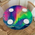 thumbnail image 1 of Acheng Aurora Borealis Mountain Water Round Tablecloth Full Width Single-Sided Printing 100% Polyester Fiber Table Cover 54-58, 1 of 8