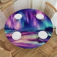thumbnail image 1 of Acheng Aurora Borealis Round Tablecloth - Great for Home Kitchen/Parties/Holiday Dinner - 100% Polyester Fiber 31-35, 1 of 8
