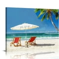 thumbnail image 1 of Acheng Beach Wall Art Palm Trees on Tropical Beach Vacation Canvas Print Wall Decor Modern Seascape Painting Picture for Living Room,Home,Office Decoration picture 3, 1 of 6