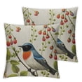 thumbnail image 1 of Acheng Bird Decorative Pillow Covers Spring Style Throw Pillow Cover Cushion Case Outdoor Flower Bird Set for Sofa Bed Couch Car Office,Set of 2 White(Two Side Print) 18x18in, 1 of 7