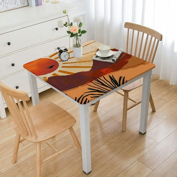 Acheng Bird Mountains Desert Square Tablecloth Waterproof Resistant Fabric 100% Polyester Fiber 40*40