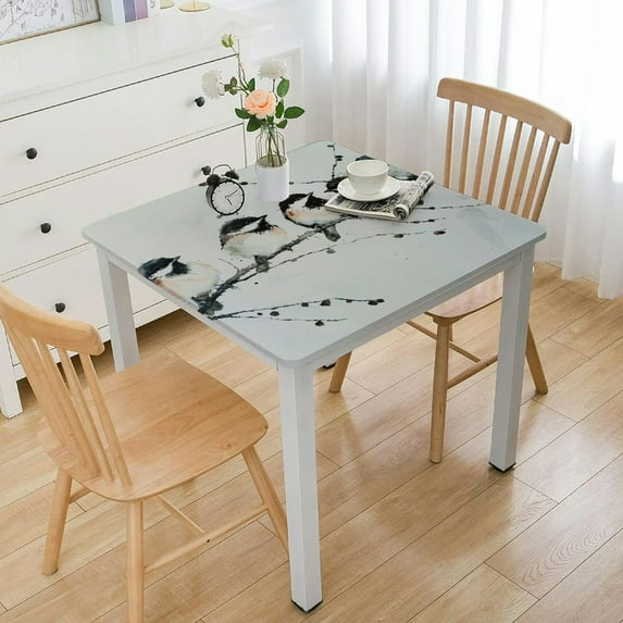 Acheng Birds Branch Watercolor Painting Square Fitted Table Cloths 100% Polyester Fiber 52*52