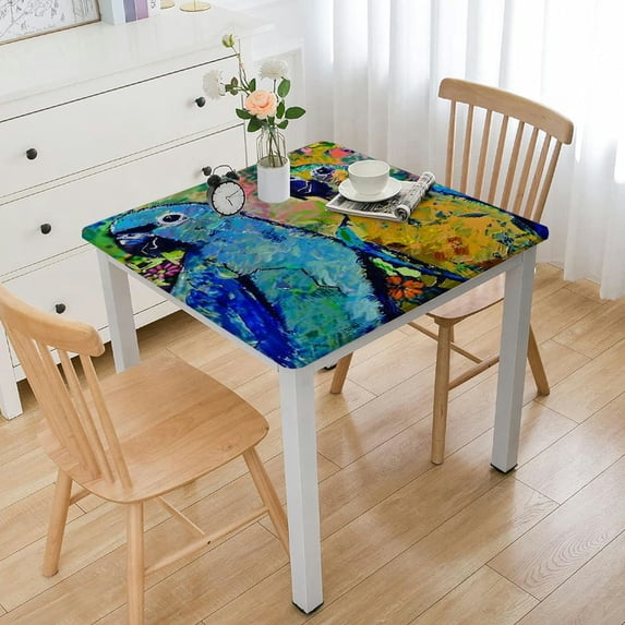 Acheng Birds Flowers Trees Square Tablecloth Full Width Single-Sided Printing 100% Polyester Fiber 40*40