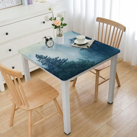 Acheng Birds, Fog Square Fitted Table Cloths 100% Polyester Fiber 52*52