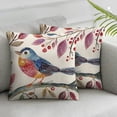 thumbnail image 1 of Acheng Birds Pillow Sham, Inspirational Spring Themed Watercolor Design of a Mockingbird on Scarlet Firethorn, Decorative Standard Size Printed Pillowcase, Purple Green,2 Pcs White, 1 of 6