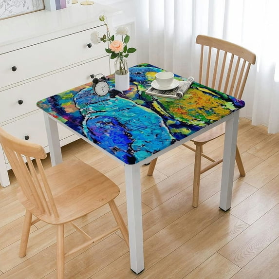 Acheng Birds Tree Branch Forest Square Tablecloth Washable for Home Kitchen Outdoor Decoration 100% Polyester Fiber 36*36