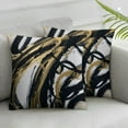 thumbnail image 1 of Acheng Black Gold Throw Pillow Covers Set of 2 Abstract Ink Line Modern Decorative Couch Cushion Covers Minimalist Square Pillow Covers Home Decor for Sofa Bed Living Room White, 1 of 6