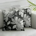 thumbnail image 1 of Acheng Black Grey Gray Pillow Covers Dahlia Modern Geometry Flower Decorative Throw Pillows Outdoor Summer Floral Farmhouse Pillowcases Cushion Case Decor for Home Sofa Couch Bed,Set of 2 White, 1 of 6