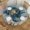 thumbnail image 1 of Acheng Blue Flower Round Tablecloth with Elastic Edge 100% Polyester Fiber 46-50, 1 of 8