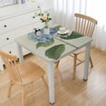 thumbnail image 1 of Acheng Blue Flower White Background Green Leaves Square Table Cloth 100% Polyester Fiber 52*52, 1 of 8