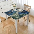 thumbnail image 1 of Acheng Blue Flowers Butterfly Square Table Cover 100% Polyester Fiber 46*46, 1 of 8