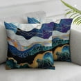 thumbnail image 1 of Acheng Blue and Gold Marble Square Throw Pillow Case Decorative Cushion Cover Pillowcase Suitable for All Season Pillow Case for Room Bedroom Sofa Chair,2 Pcs White, 1 of 6