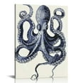 thumbnail image 1 of Acheng Blue Octopus Bathroom Wall Art Decor, Ocean Life Theme Bathroom Decor Wall Art Framed Beach Canvas Wall Art Prints,Ready To Hang Animal Pictures Posters for Bathroom, Farmhouse 12x16 in, 1 of 5