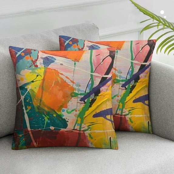 Acheng Body Pillow Cover Pillowcase Paint with Splatter Machine Washable with Zipper Soft Pillowcase Colorful Paint Splatter Full Body Pillow Cover for Bed Decor,Set of 2 White