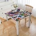 thumbnail image 1 of Acheng Butterfly Flowers Colorful Square Tablecloth with Elastic Edge 100% Polyester Fiber 46*46, 1 of 8