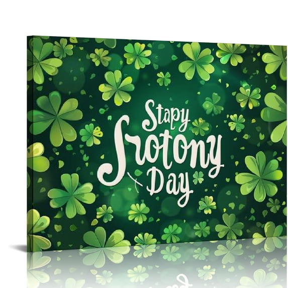 Acheng Canvas Print Wall Art for Living Room Dreamlike Shamrocks Happy St Patrick's Day Wall Art Pictures for Home Decor Stretched and Framed Ready to Hang pattern2