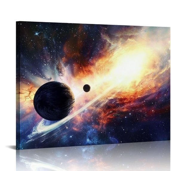 Acheng Canvas Prints Wall Art Space Pictures for Bedroom Home Decorations Universal Magic Power Modern Contemporary Star Sky Pictures Astronomy Artwork 20x16in