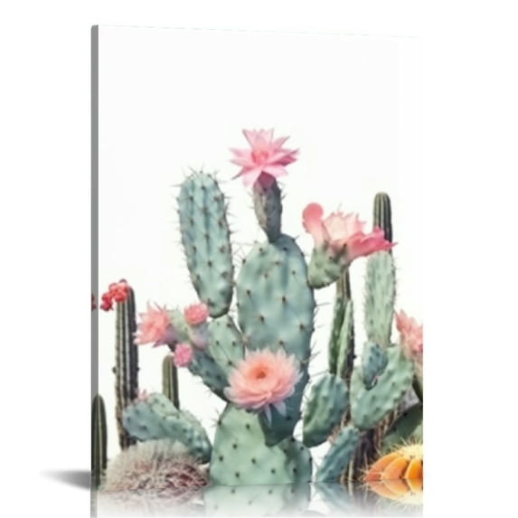 Acheng Canvas Wall Art for bedroom living room Canvas Prints Artwork bathroom Wall Decor Green plants Succulent cactus flower painting modern Framed Ready to hang Office Home Decor 16x20 in