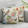 thumbnail image 1 of Acheng Chinoiserie Pillow Covers Decorative Pillowcases Pack of 2 Vintage Flower Birds Spring Throw Pillow Covers Farmhouse Pillow Cushion Cases for Bedroom Couch Bed Living Room Sofa Chair White, 1 of 6