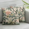 thumbnail image 1 of Acheng Chinoiserie Pillow Covers,Pink Flowers and Birds Pillow Cover Chinoiserie Decor Outdoor Pillows Cases Suitable for Couch Pillows Living Room Bedroom,2 pcs White, 1 of 6