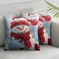 thumbnail image 1 of Acheng Christmas Snowman Pillow Covers Winter Throw Pillow Cover Snowflake Pillowcase Simple Christmas Decor Cushion Covers Double Sided for Bed Sofa Living Room,Set of 2 White, 1 of 6