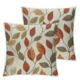 thumbnail image 1 of Acheng Classical  Beige Leaf Pattern Square Decorative Throw Pillow Case Cushion Cover 12x12in, 1 of 7