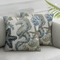 thumbnail image 1 of Acheng Coastal Pillow Covers, Beach Themed Ocean Throw Pillows Starfish Coral Seashell Decorations Summer Pillowcase Outdoor Decor Farmhouse Cushion Case for Home Bedroom,Set of 2 White, 1 of 6