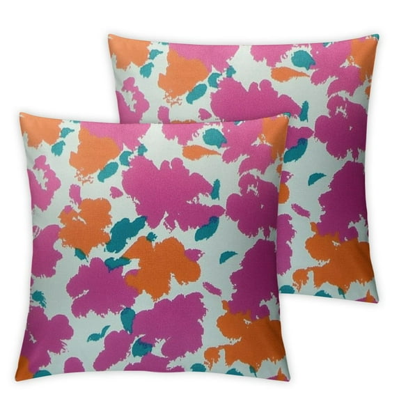 Acheng Colorful Color Bold Girly Hot Pink Fuchsia Orange  Vibrant Pillow Cover  Indoor Throw Pillow Case Cushion 18x18in