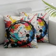 thumbnail image 1 of Acheng Cool Pillow Cases Colorful Splatters Pillow Covers Purple Paint Color Blue Splatter Splash Splat Spray Drop Sofa Couch Cushion Case Decoration for Home ,Set of 2 White, 1 of 6