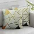 thumbnail image 1 of Acheng Cushion Cases Set of 2 Decorative Gold Foil Geometric Pattern Throw Pillow Covers for Modern Homes Sofa Bedroom Couch Car Living Room White, 1 of 6