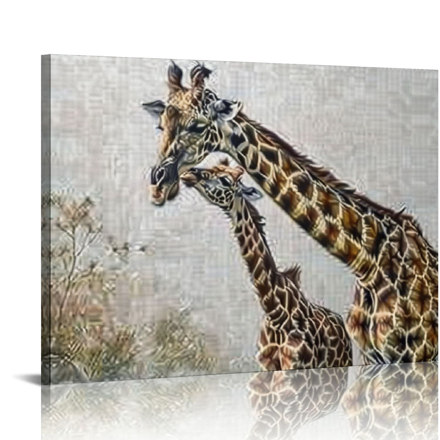 Acheng Cute Baby Giraffe Family Animal Watercolor Painting Canvas Wall ...